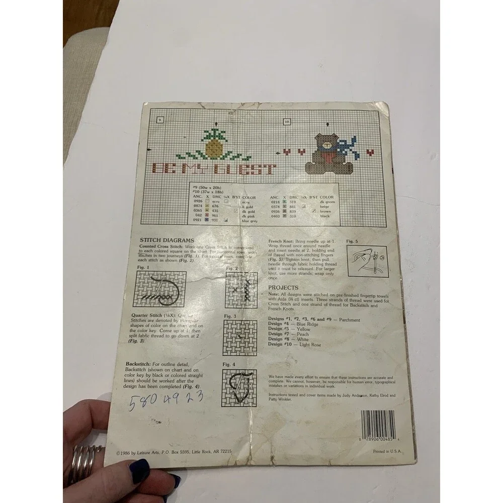 Just Fingertips 10 borders for the bath Counted Cross-Stitch Patterns~ booklet